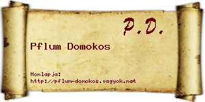 Pflum Domokos névjegykártya
